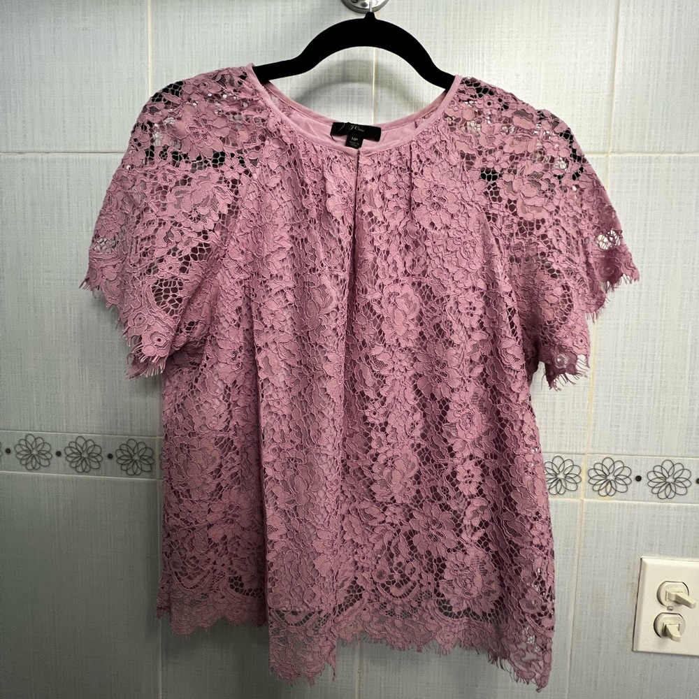 J. Crew Lilac Lace Top